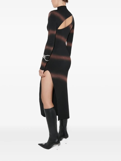 MISBHV striped cut-out knitted dress - Black - zdjęcie produktu nr 1