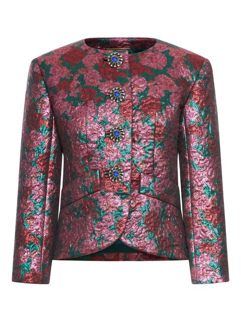 Saint Laurent brocade single-breasted jacket - Red - zdjęcie produktu nr 1