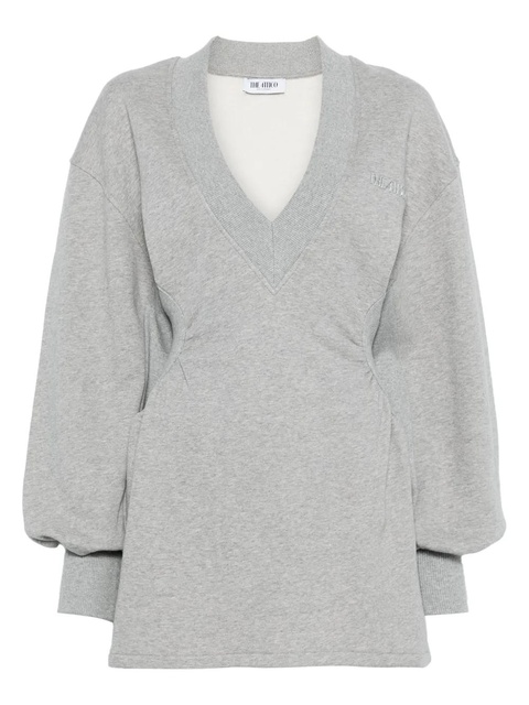 The Attico V-neck long-sleeves mini dress - Grey - zdjęcie produktu nr 1