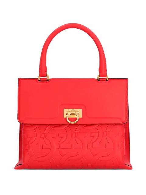 Ferragamo embossed-leather shoulder bag - Red - zdjęcie produktu nr 1