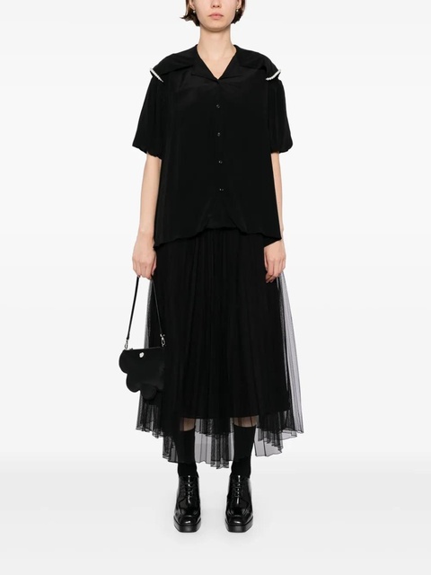 Simone Rocha cropped sailor collar shirt - Black - zdjęcie produktu nr 2