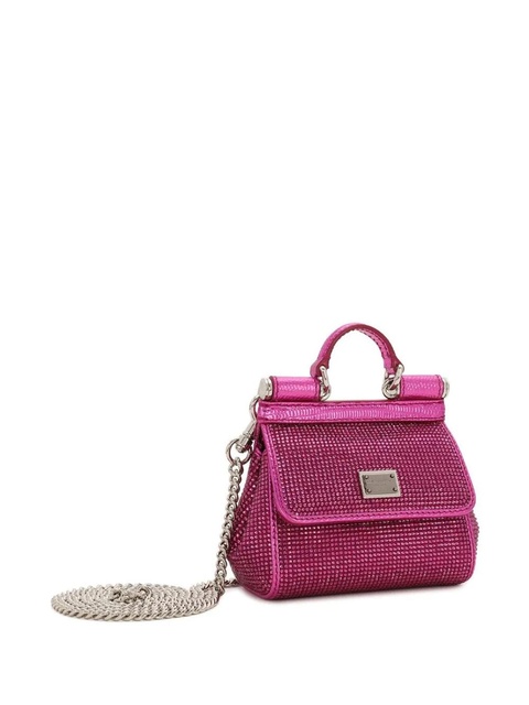 Dolce & Gabbana mini Sicily rhinestone-embellished tote bag - Pink - zdjęcie produktu nr 2