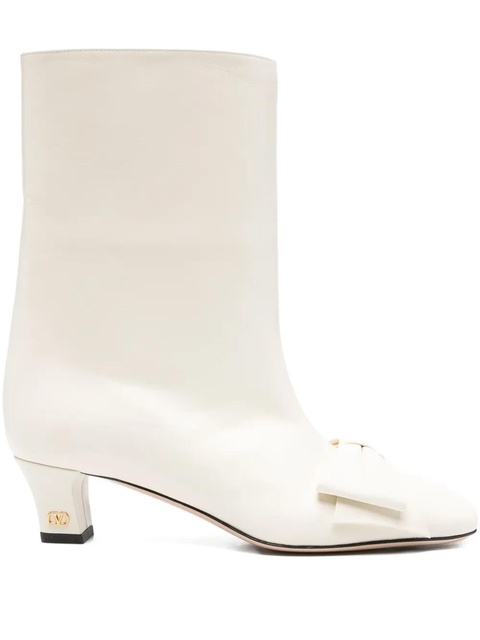 Valentino Garavani 40mm bow leather boots - Neutrals - zdjęcie produktu nr 1