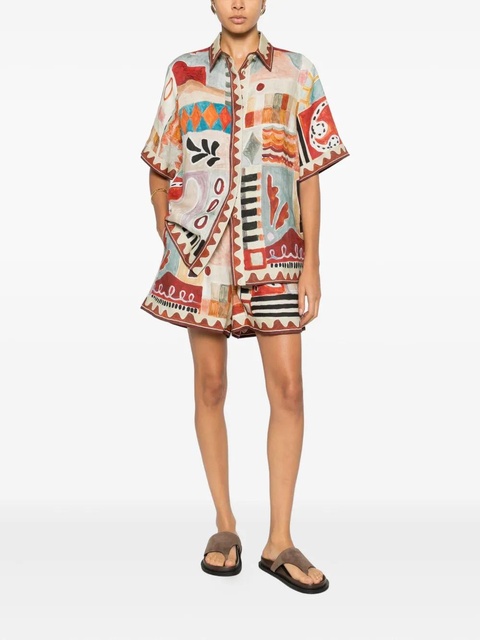 ALEMAIS Michelle abstract-print shorts - Neutrals - zdjęcie produktu nr 2