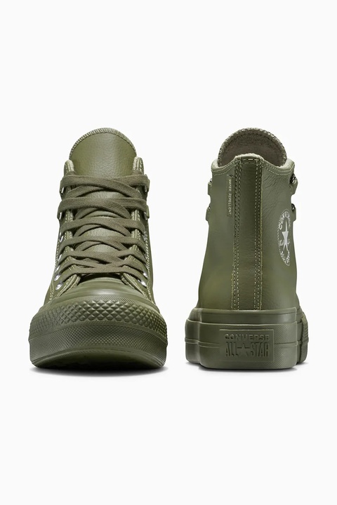 Converse trampki skórzane Chuck Taylor All Star Lift kolor zielony A12968C - zdjęcie produktu nr 2