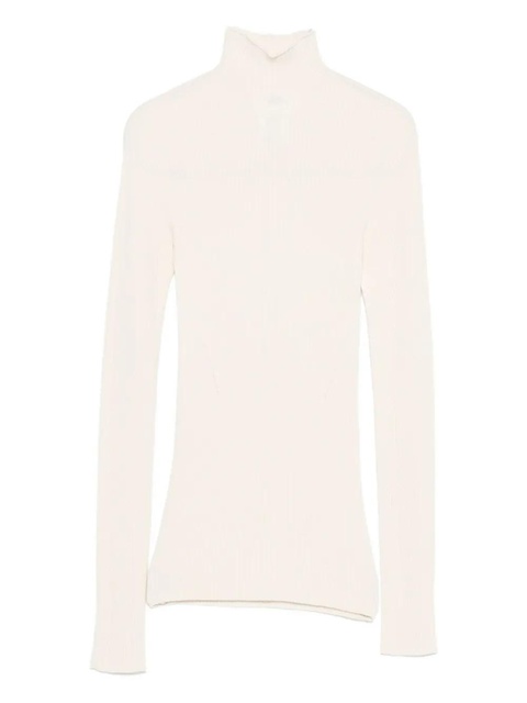 SOLOTRE high-neck ribbed sweater - White - zdjęcie produktu nr 1