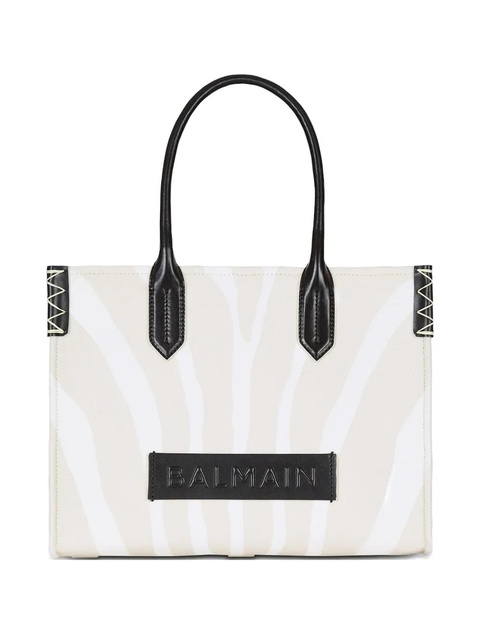 Balmain medium logo-patch tote bag - White - zdjęcie produktu nr 1