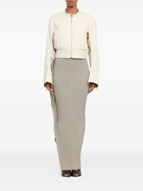 MM6 Maison Margiela zip-up ruched bomber jacket - Neutrals - zdjęcie produktu nr 2