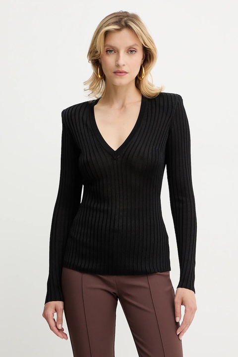Elisabetta Franchi sweter damski kolor czarny lekki MK21S56E2 - zdjęcie produktu nr 1