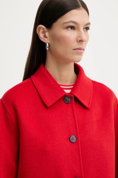 Marc O'Polo kurtka z domieszką wełny kolor czerwony przejściowa 600005170009 - zdjęcie produktu nr 2