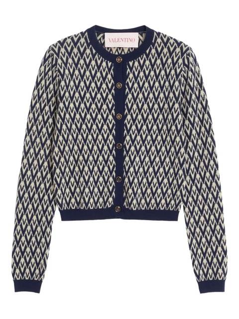 Valentino Garavani Toute la V-jacquard cardigan - Blue - zdjęcie produktu nr 1
