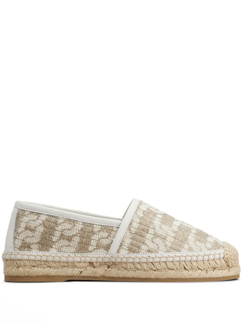Tod's chain-jacquard raffia espadrilles - Neutrals - zdjęcie produktu nr 1
