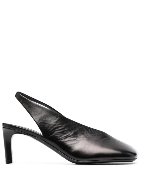 Jil Sander 75mm square-toe leather pumps - Black - zdjęcie produktu nr 1