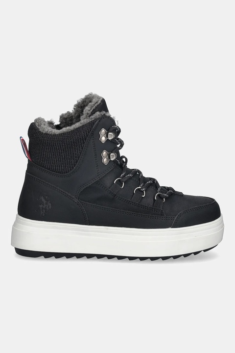 U.S. Polo Assn. botki ICY007 damskie kolor czarny na płaskim obcasie ocieplone ICY007W/EUH1 - zdjęcie produktu nr 2