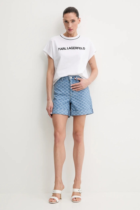 Karl Lagerfeld t-shirt bawełniany damski kolor biały A2W17109 - zdjęcie produktu nr 2