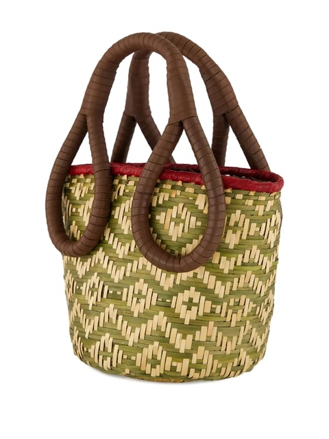 Johanna Ortiz mini Understanding Of The Cosmos woven bucket bag - Green - zdjęcie produktu nr 2