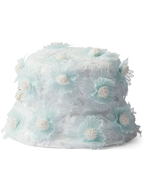 Prada guipure-lace bucket hat - White - zdjęcie produktu nr 1