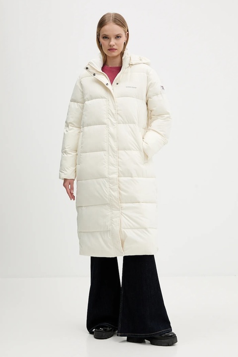 Guess Jeans kurtka damska kolor beżowy zimowa oversize W4BL26 WGII2 - zdjęcie produktu nr 1