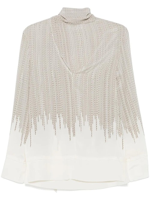 Victoria Beckham chain-link print blouse - Neutrals - zdjęcie produktu nr 1