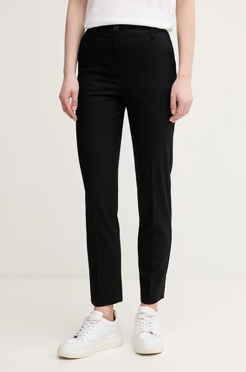 United Colors of Benetton spodnie damskie kolor czarny fason cygaretki high waist 40FADF08U - zdjęcie produktu nr 1