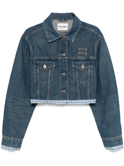 Miu Miu washed denim jacket - Blue - zdjęcie produktu nr 2