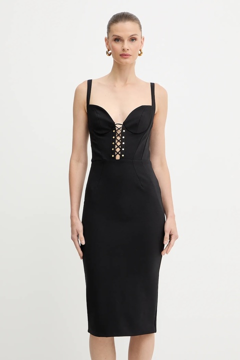 Elisabetta Franchi sukienka kolor czarny mini dopasowana AB87857E2 - zdjęcie produktu nr 1