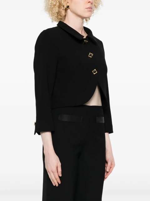 SANDRO square-buttons cropped jacket - Black - zdjęcie produktu nr 2