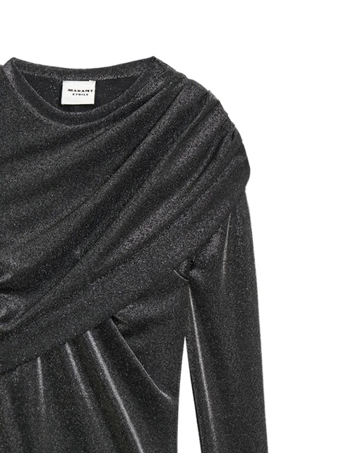 MARANT ÉTOILE draped lurex top - Grey - zdjęcie produktu nr 1