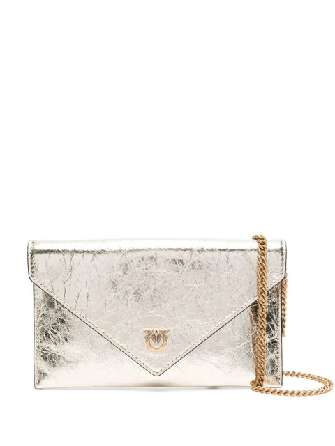 PINKO metallic-effect flap chain mini bag - Gold - zdjęcie produktu nr 1