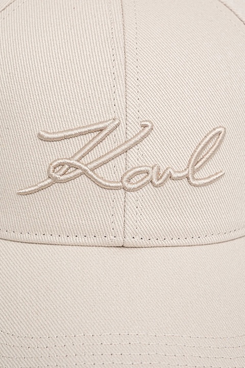 Karl Lagerfeld czapka z daszkiem kolor beżowy gładka A1W33069 - zdjęcie produktu nr 2