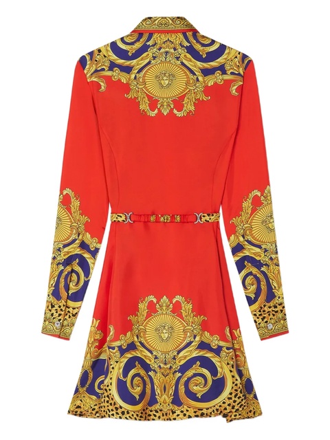 Versace baroque-print silk shirt dress - Yellow - zdjęcie produktu nr 2