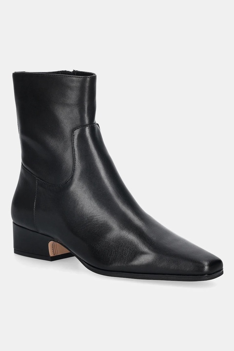 Nokwol botki skórzane Dusty Black Nappa damskie kolor czarny na słupku Dusty Black Nappa - zdjęcie produktu nr 1
