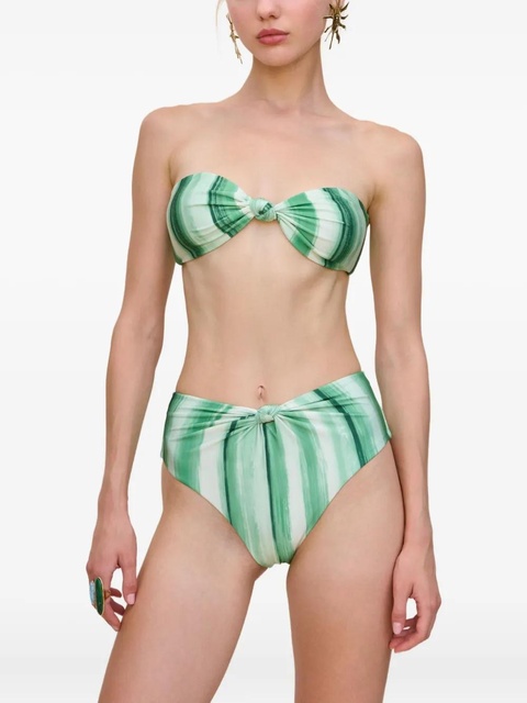 Cult Gaia Oswin painted-stripe bikini bottom - Green - zdjęcie produktu nr 2
