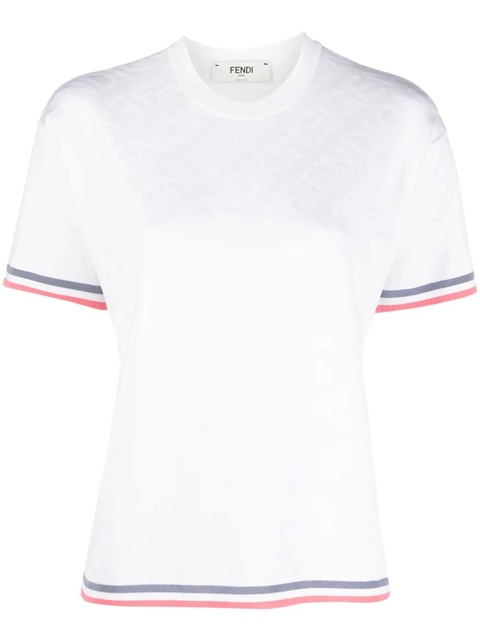 FENDI motif-print round-neck T-shirt - White - zdjęcie produktu nr 1