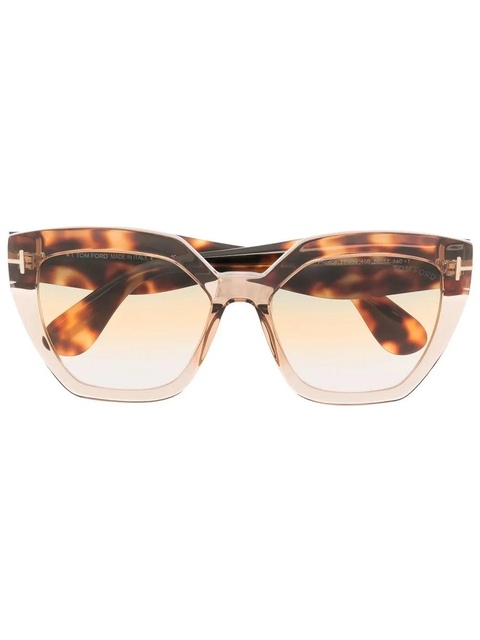 TOM FORD Eyewear Phoebe oversize tortoiseshell-arm sunglasses - Brown - zdjęcie produktu nr 1