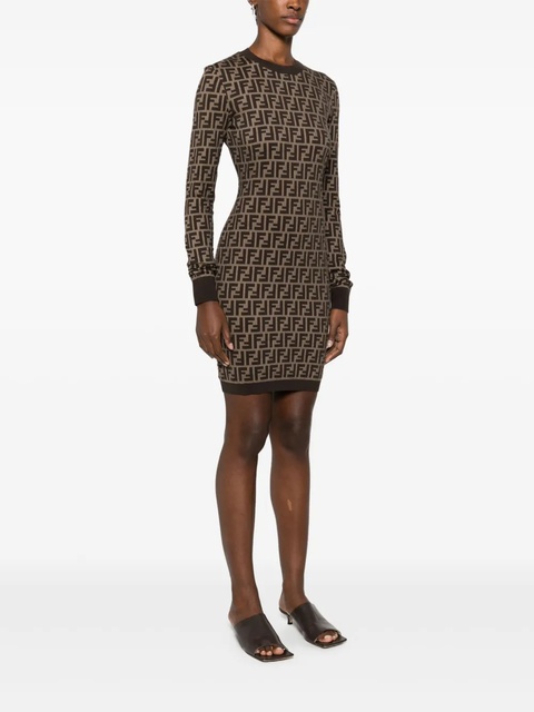 FENDI Zucca long-sleeved minidress - Brown - zdjęcie produktu nr 2