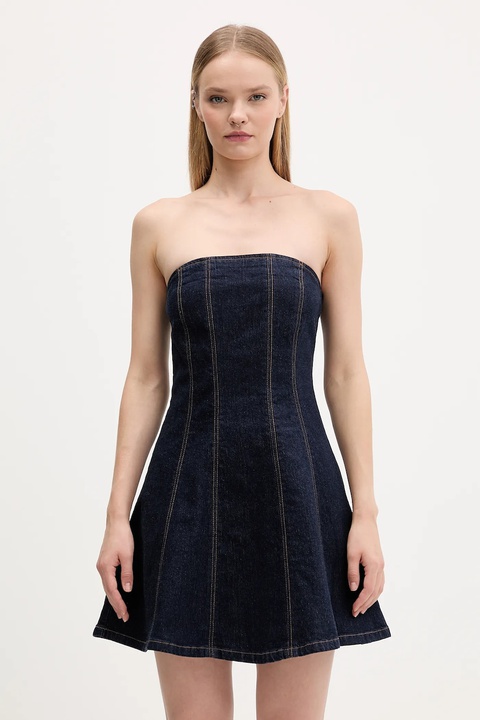 Abercrombie & Fitch sukienka jeansowa kolor niebieski mini rozkloszowana KI159-6084-276 - zdjęcie produktu nr 1