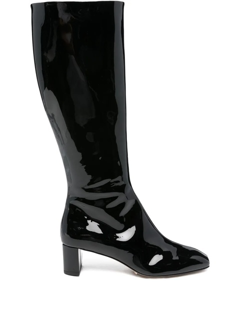 Aeyde 50mm Marty patent calf leather knee-high boots - Black - zdjęcie produktu nr 1