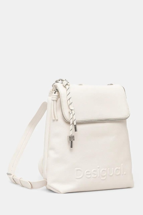 Desigual plecak HALF HAMPTON ECRU damski kolor biały mały gładki 25SAKP45 - zdjęcie produktu nr 1