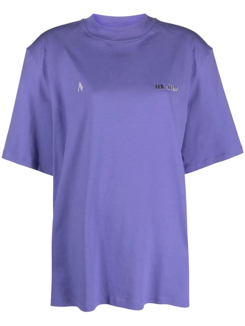 The Attico Kilie shoulder-pads cotton T-shirt - Purple - zdjęcie produktu nr 1