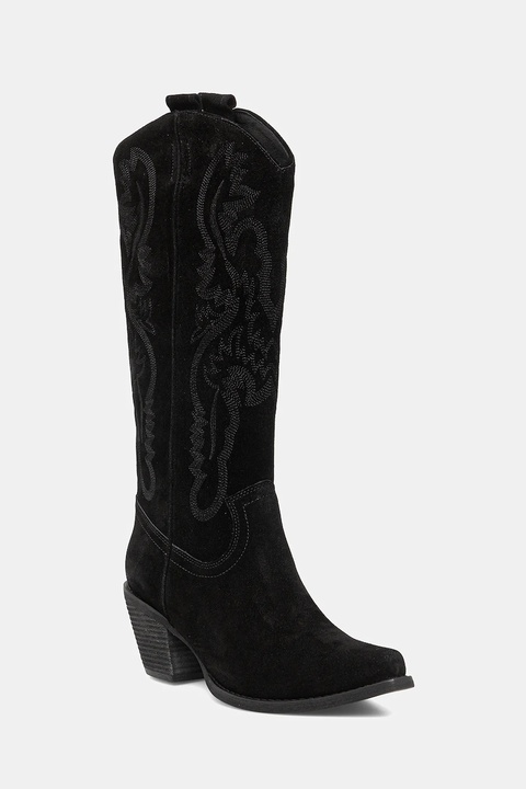 Jeffrey Campbell kowbojki zamszowe RANCHER-K kolor czarny na słupku 52236-L10 - zdjęcie produktu nr 1