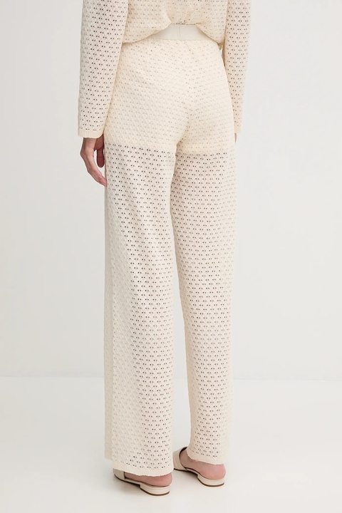 Marc Aurel spodnie damskie kolor beżowy szerokie high waist 1750-7011-93428 - zdjęcie produktu nr 2