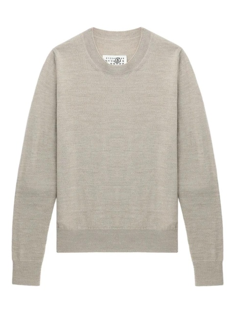 MM6 Maison Margiela elbow-patch crew-neck sweater - Neutrals - zdjęcie produktu nr 1