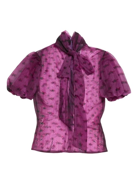 Acne Studios star-print puff-sleeve top - Purple - zdjęcie produktu nr 1