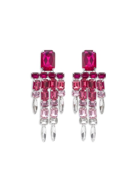 AREA crystal chandelier earrings - Pink - zdjęcie produktu nr 1