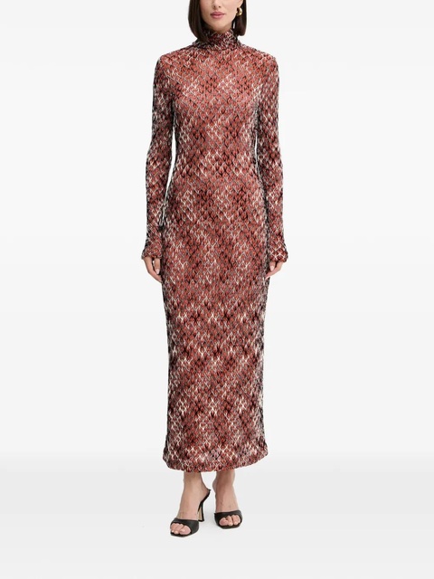 Missoni long-sleeve patterned midi dress - Brown - zdjęcie produktu nr 2