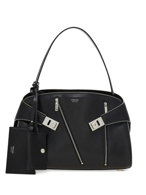 Ferragamo medium Hug Soft zip-detail shoulder bag - Black - zdjęcie produktu nr 1