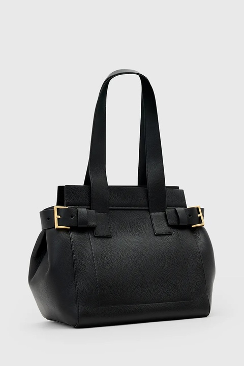 AllSaints torebka skórzana PEREZ kolor czarny W392XD - zdjęcie produktu nr 2