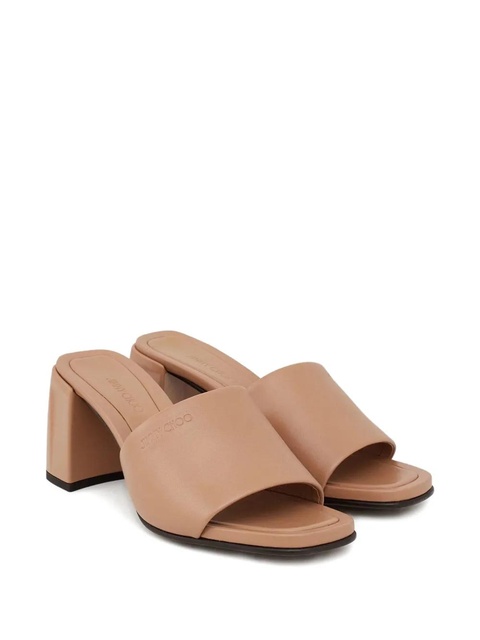 Jimmy Choo 70mm Lena embossed square toe sandals - Brown - zdjęcie produktu nr 1