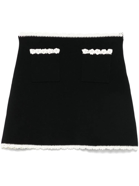 SANDRO contrasting-trim mini skirt - Black - zdjęcie produktu nr 1
